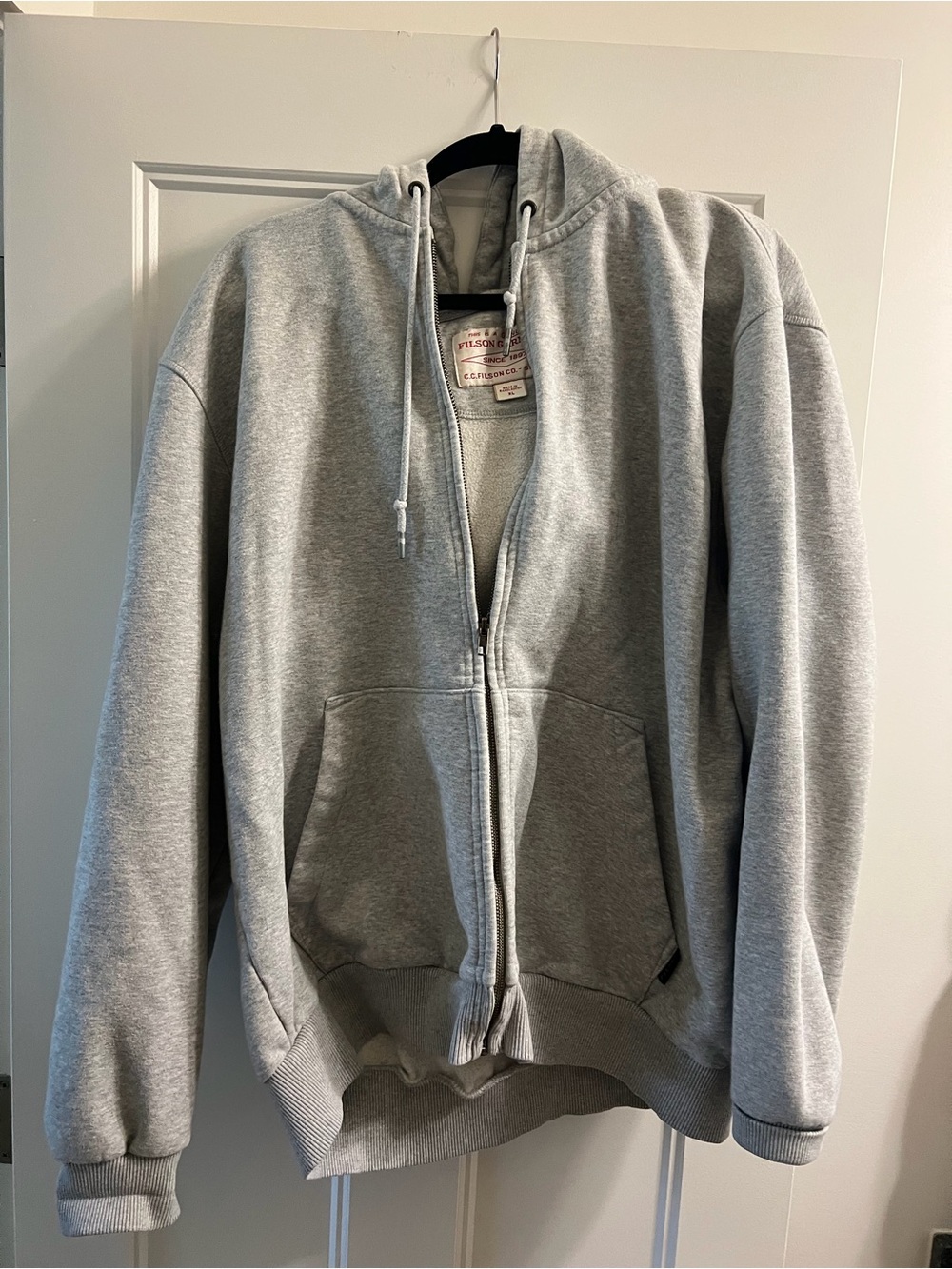 Filson Light Gray Full-Zip Hoodie Jacket